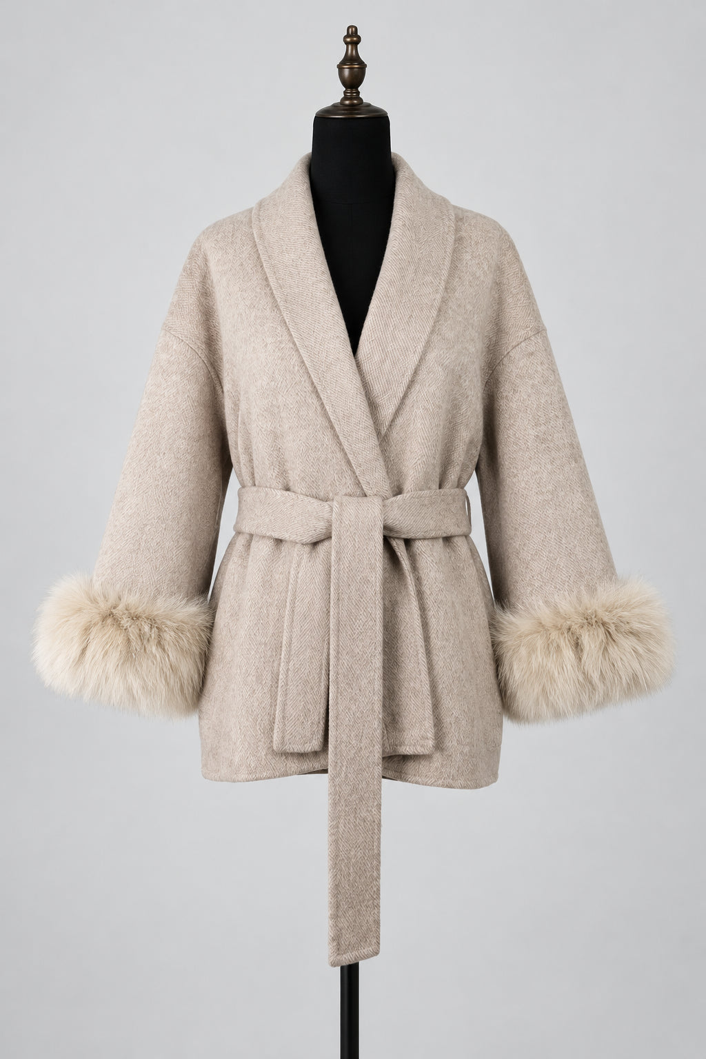 The Alessia fur-collar wool coat