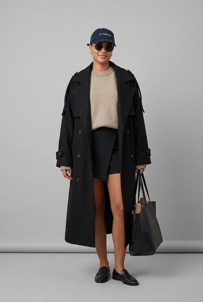Brown cropped jacket showing lapel and front buttons