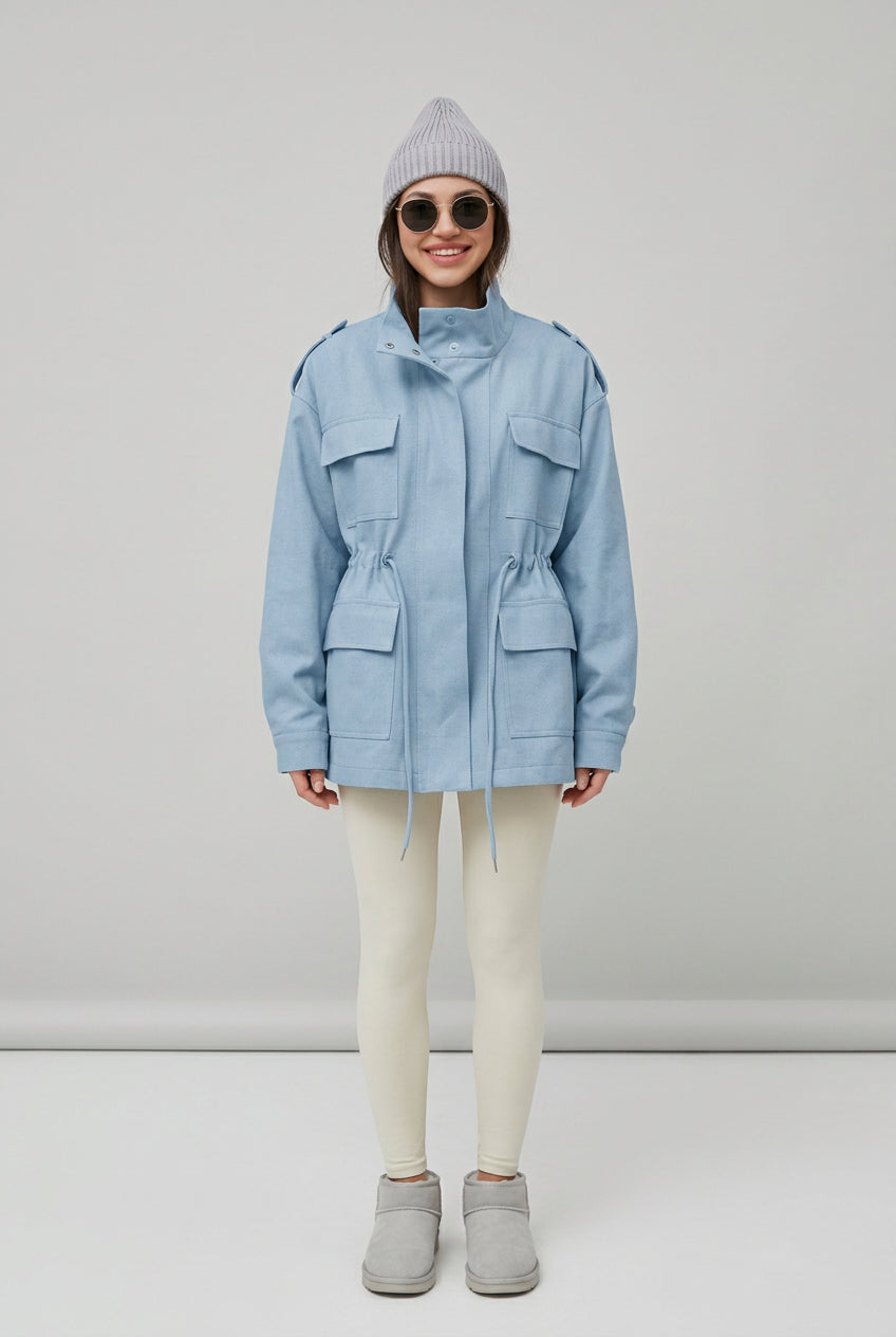 Multi-pocket blue utility jacket product photo 17
