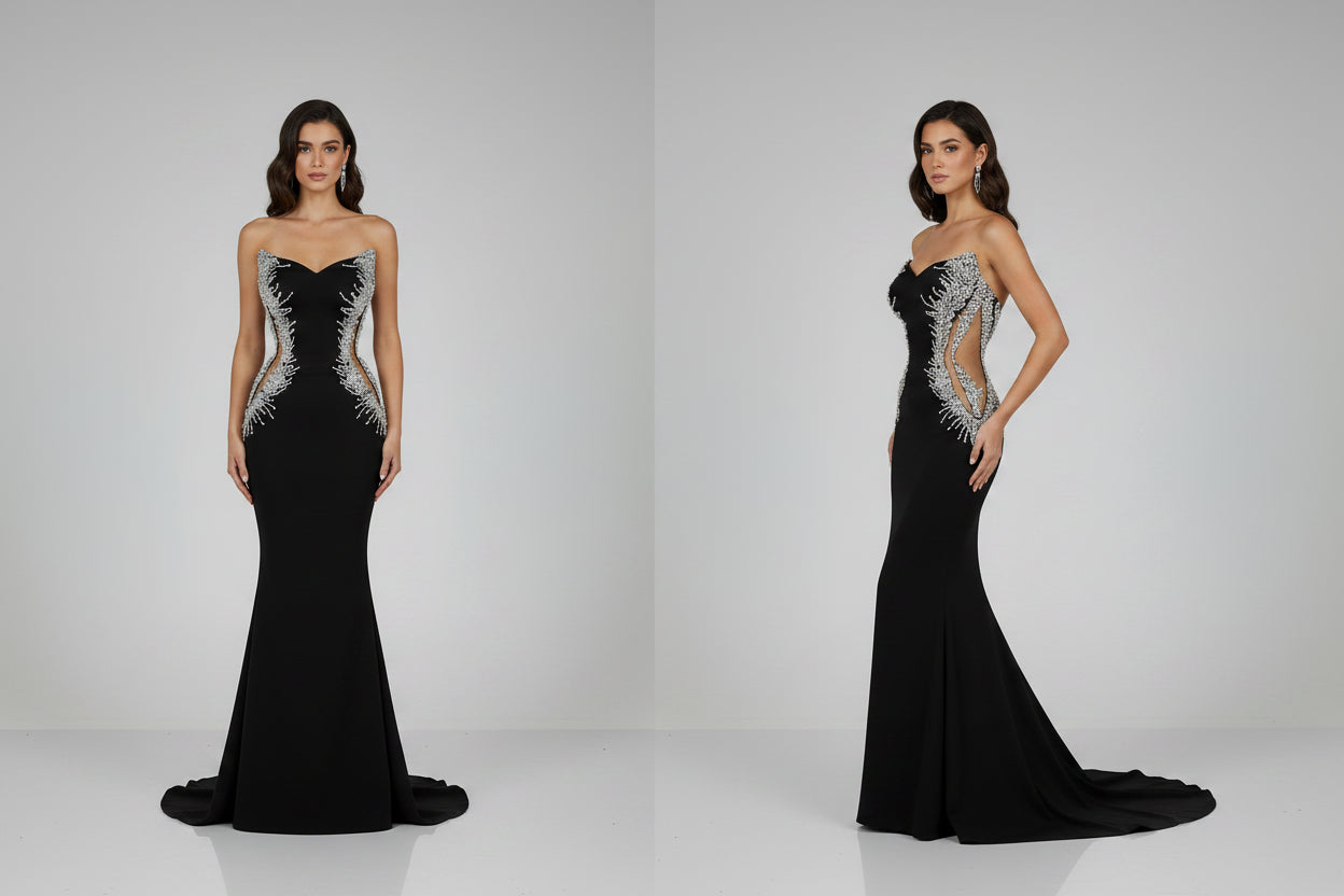 monica mermaid gown, rhinestone mermaid dress, satin mermaid gown, rhinestone evening dress, strapless evening gown, strapless mermaid dress, satin formal dress, rhinestone formal gown, elegant evening gown, luxury evening dress, beaded evening gown, sparkling mermaid dress, formal gown for women, plus size formal gown, plus size mermaid dress, plus size evening gown, plus size prom dress, strapless prom dress, mermaid prom gown, formal wedding guest dress, black tie evening gown, gala dress for women, grad