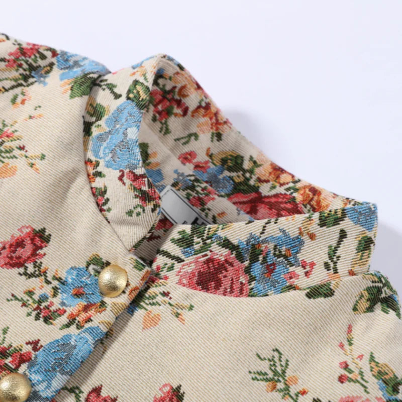 vintage floral jacket and skirt set product photo 7