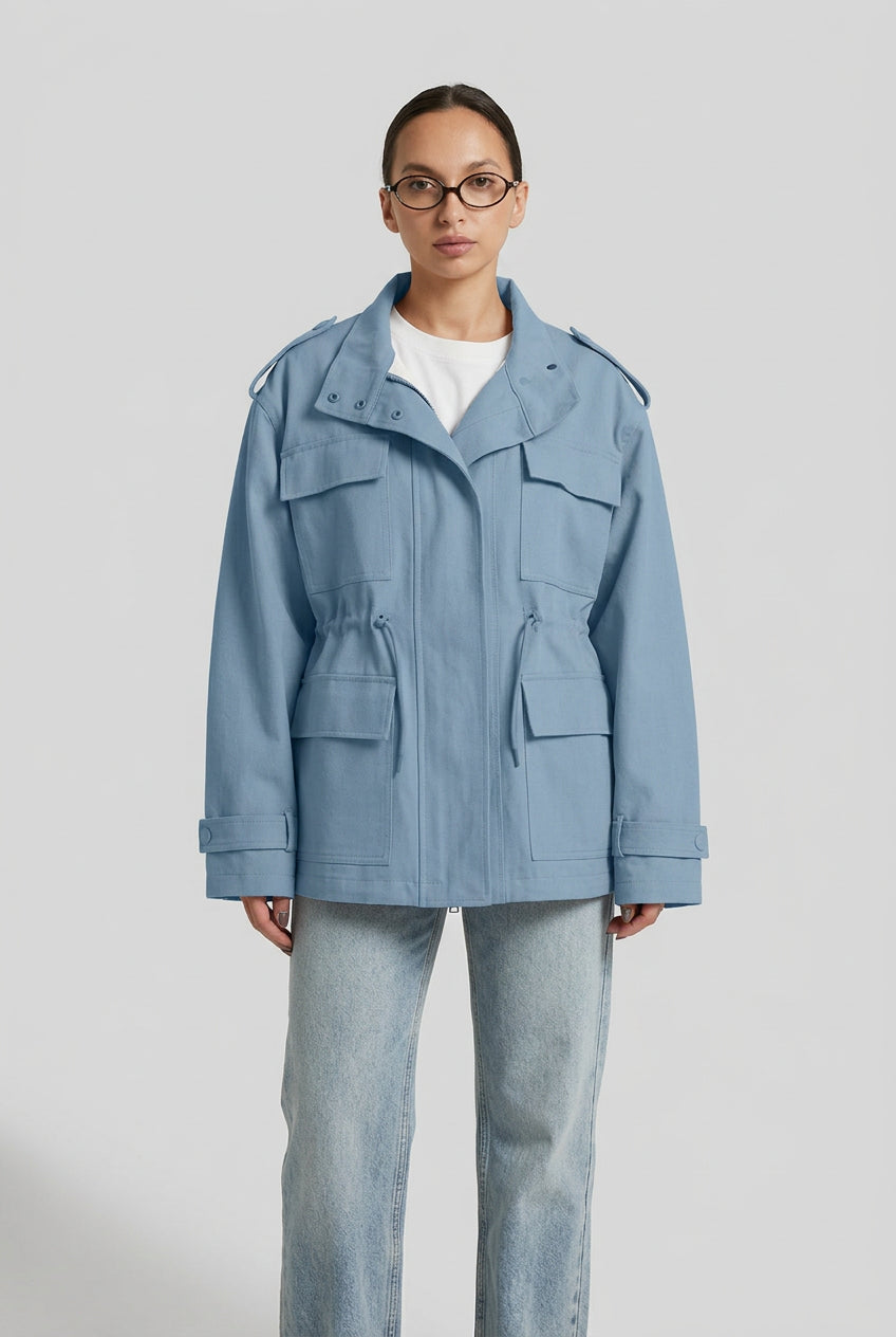 Multi-pocket blue utility jacket product photo 16