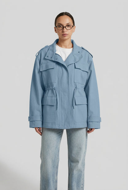 Multi-pocket blue utility jacket product photo 16