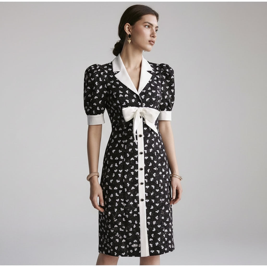 bow accent midi dress, women's midi dress, striped midi dress, summer midi dress, women's summer dress, bow dress for women, feminine midi dress, vacation dress for women, resort wear dress, brunch dress women, date night dress, summer vacation outfit, striped summer dress, women's holiday dress, elegant summer dress