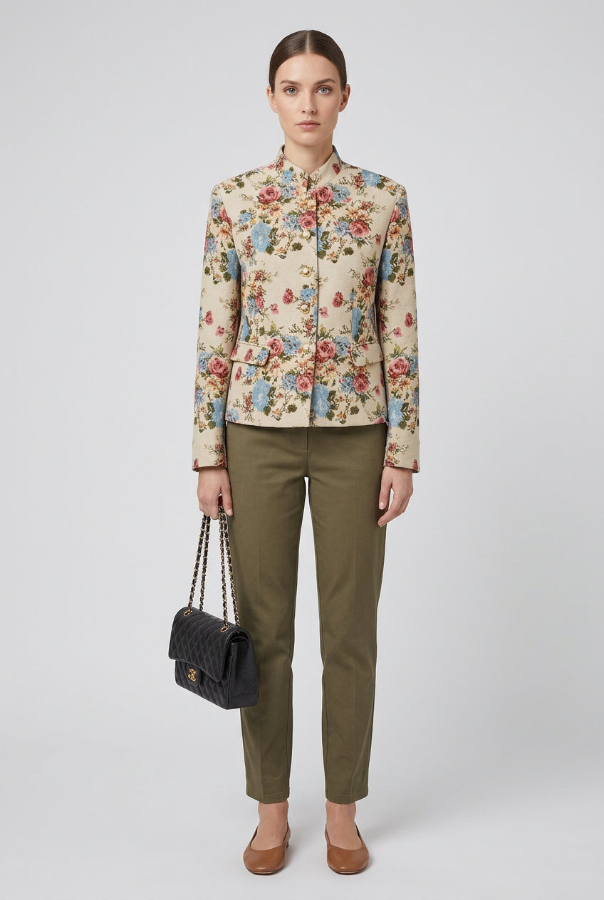 vintage floral jacket and skirt set product photo 18