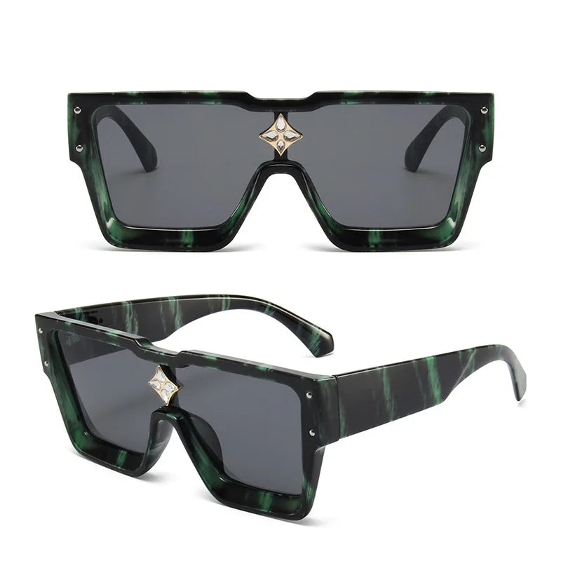 Cyclone-Style Oversized Square Sunglasses | Chunky Frame Luxury-Inspired UV400 Shades