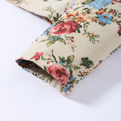 vintage floral jacket and skirt set product photo 10