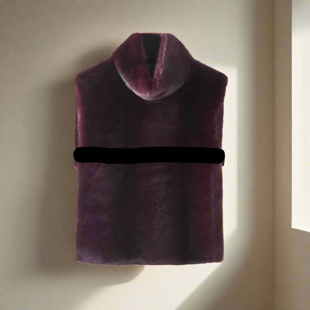 PAM turtleneck faux fur mink sleeveless jacket fur vest