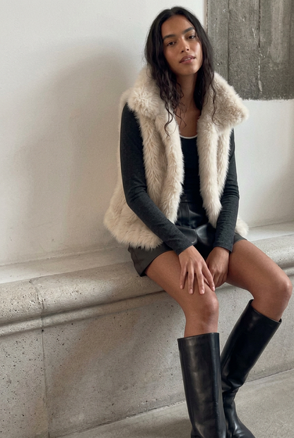 Faux Fur Turtleneck Vest