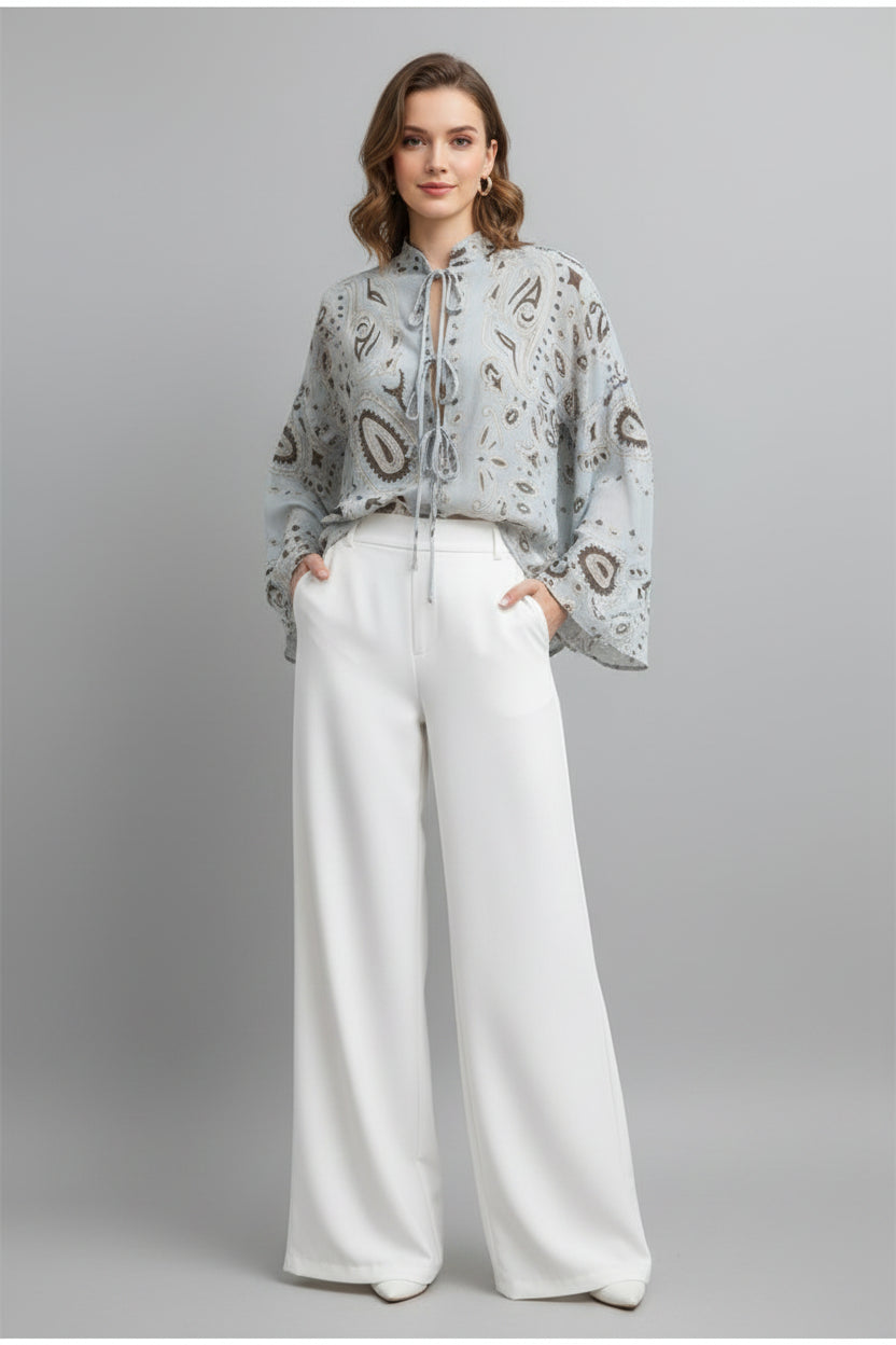 blue two piece set women
women's matching set
wide leg pants set
printed shirt and pants set
vacation outfit women
resort wear women
elegant two piece outfit
women's coordinated set
long sleeve matching set
blue resort outfit
chic vacation clothing
casual luxury outfit
women's travel outfit
summer two piece set
relaxed fit pants set
resort style clothing
sophisticated women's outfit
wide leg trouser set
women's spring outfit
fashionable matching set