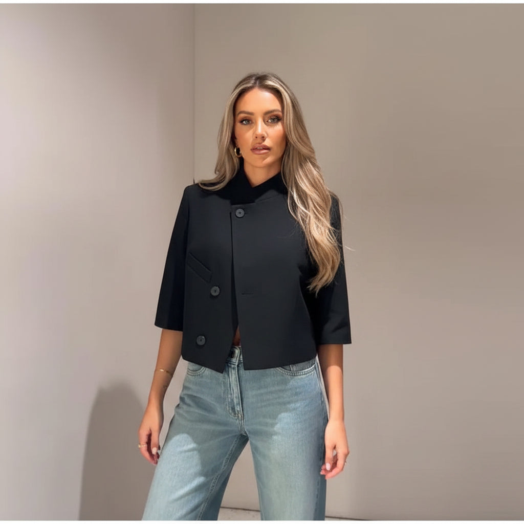 Zenith short sleeve cropped blazer.