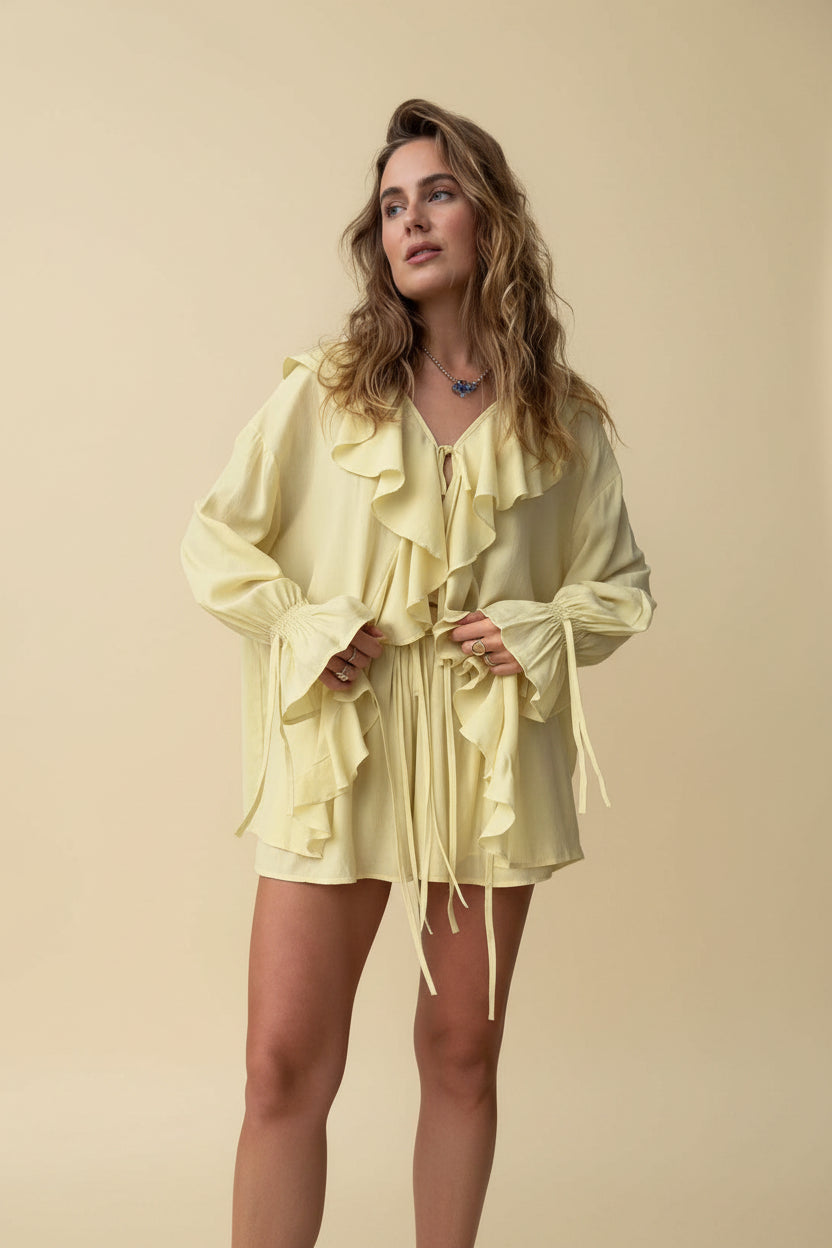 women ruffle shorts set, v neck matching set women, summer two piece outfit women, casual shorts set women, lace up top set, cute lounge set women, beach outfit women set, summer matching set, casual 2 piece set women, trendy shorts outfit women, vacation outfit women set, lightweight summer set women