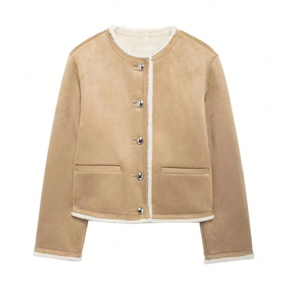 Khaki cropped jacket product image