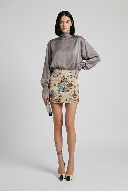 vintage floral jacket and skirt set product photo 6