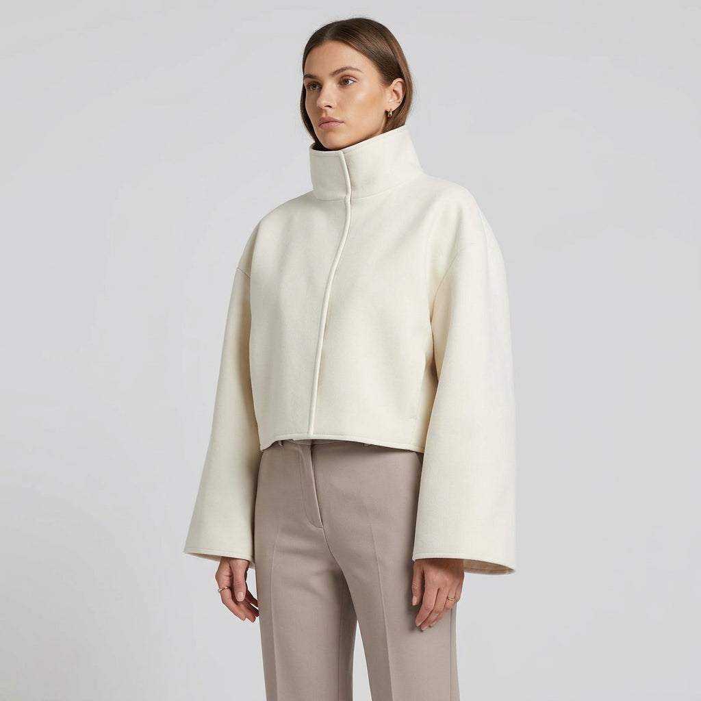 Relaxed faux-leather zip-up jacket product photo 10