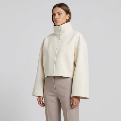 Relaxed faux-leather zip-up jacket product photo 10