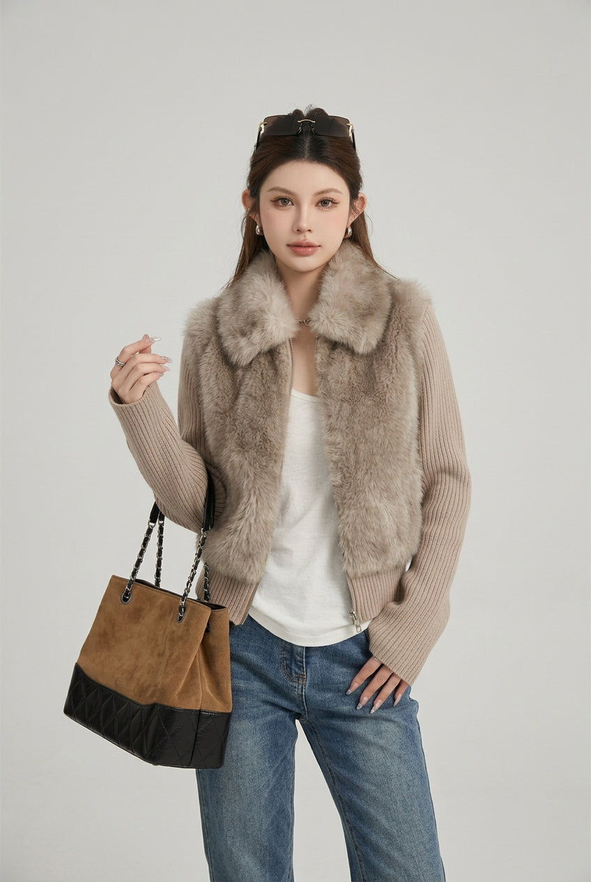 Marlowe jacket front view showing the zip closure and collar