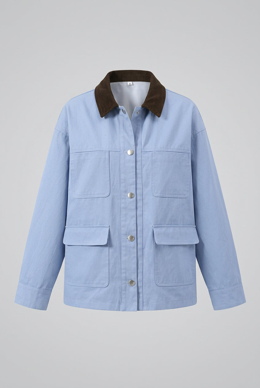 Multi-pocket blue utility jacket product photo 7