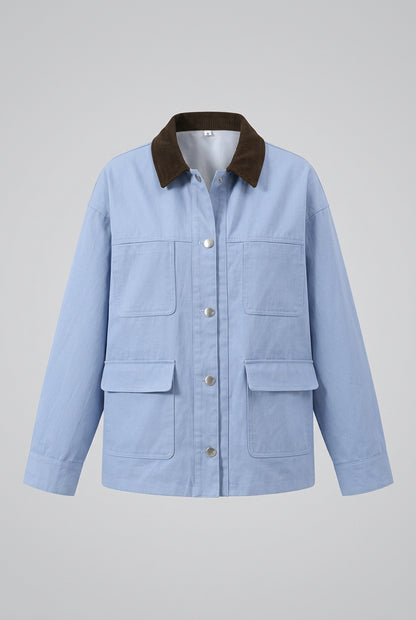 Multi-pocket blue utility jacket product photo 7
