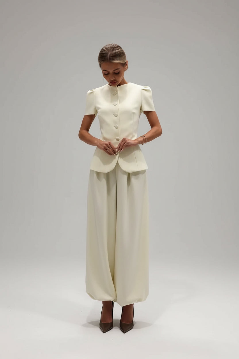 women's two piece set, women's matching set, women's top and pants set, two piece outfit for women, women's trouser set, women's summer set, short sleeve two piece set, high waist pants set, women's casual set, women's vacation outfit, women's brunch outfit, women's dinner outfit, women's resort wear, matching top and pants, women's coordinated outfit, elegant two piece outfit, women's fashion set, black two piece set, blue two piece set, yellow two piece set