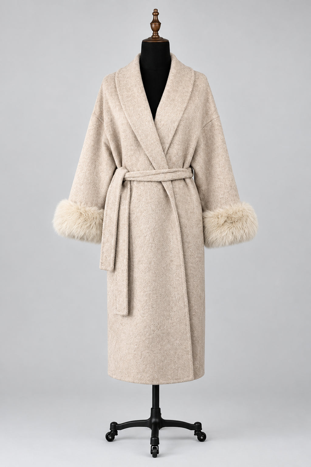 The Alessia fur-collar wool coat