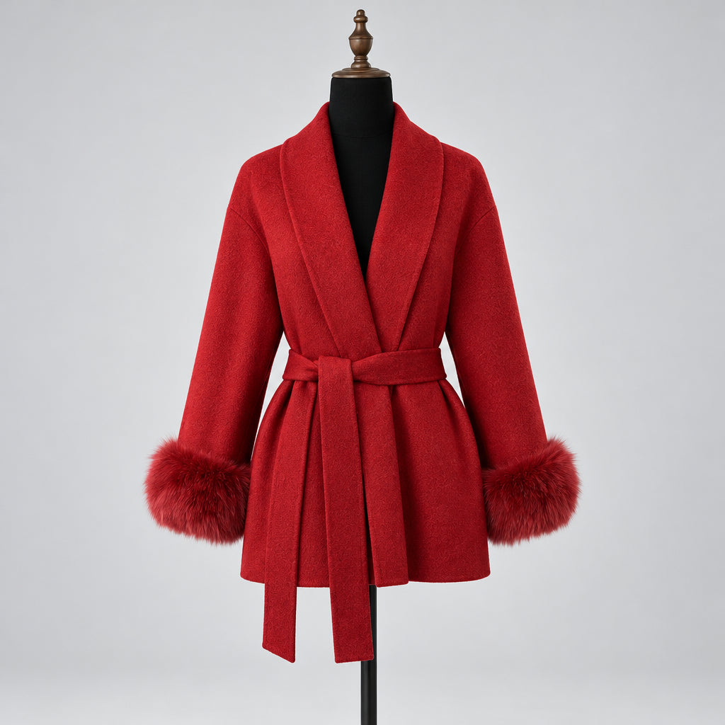 The Alessia fur-collar wool coat