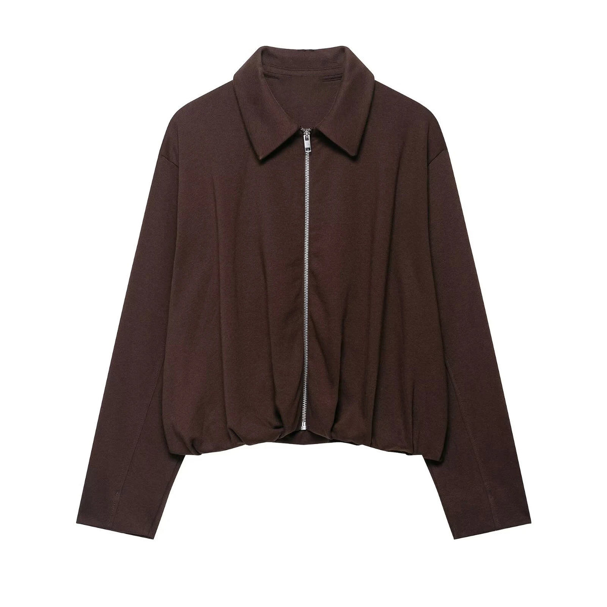 Women's vintage brown cropped jacket outfit view