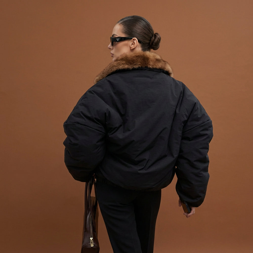 The Shaggy Faux-Fur Collar Puffer Jacket