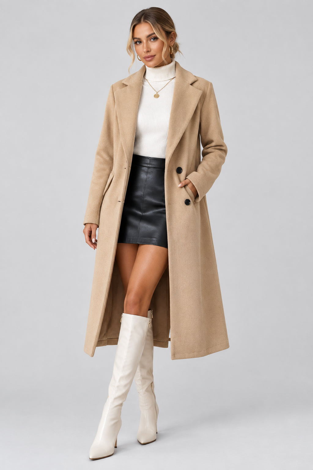 women’s long coat, women’s double-breasted coat, women’s lapel coat, women’s autumn coat, women’s winter coat, longline women’s coat, classic women’s outerwear, tailored women’s coat, women’s commuter coat, women’s casual coat, women’s seasonal outerwear, women’s long sleeve coat, elegant women’s coat, women’s everyday outerwear, champagne coat for women