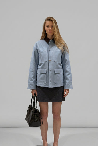 Multi-pocket blue utility jacket product photo 5