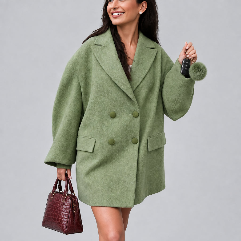 The Verona Blazer in green
The Verona Blazer in black
Women's oversized double-breasted blazer
The Verona Blazer with notched lapel
Green oversized women's blazer
Black oversized women's blazer
Women's blazer with drop shoulders and patch pockets
The Verona Blazer styled with denim
The Verona Blazer styled with trousers
Women's double-breasted blazer streetwear outfit