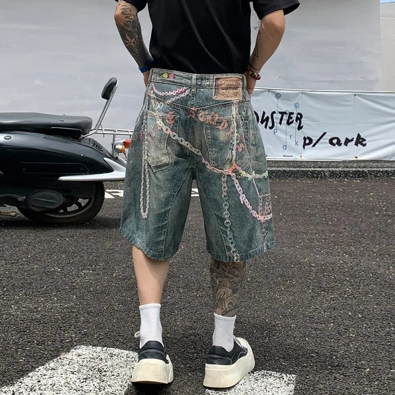 Primary Keywords:
graphic print denim shorts
washed denim shorts streetwear
bold denim shorts men
baggy graphic denim shorts
streetwear denim shorts
Secondary Keywords:
Y2K denim shorts
hip hop denim shorts
vintage washed jean shorts
statement denim shorts
trendy men’s summer shorts
Long-Tail Keywords:
bold washed graphic print denim shorts streetwear
baggy graphic denim shorts Y2K fashion
men’s statement denim shorts summer outfit
vintage washed graphic jean shorts streetwear