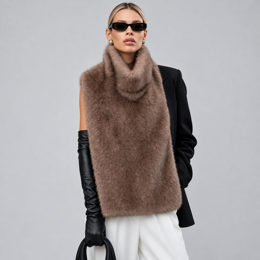 Product photo of The Sable Luxe Faux Fur Vest.
