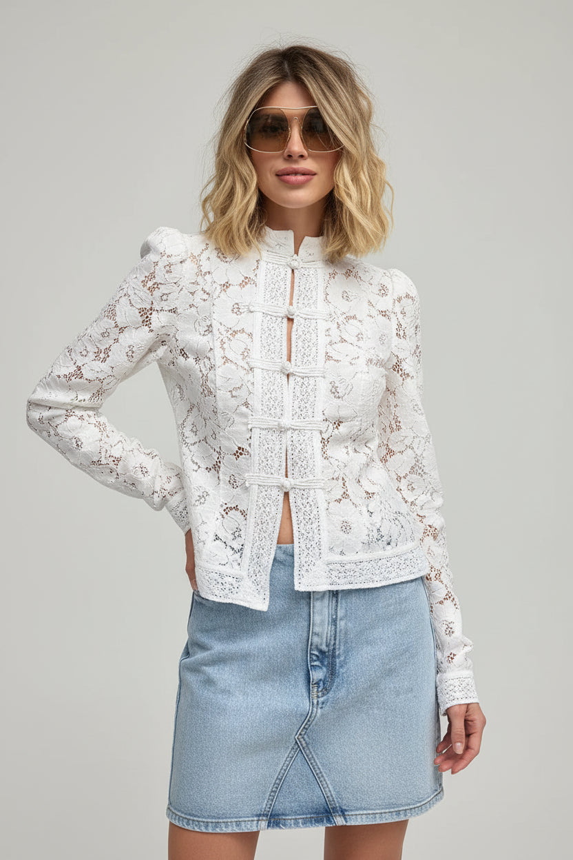 women's lace blouse

embroidered lace top

floral embroidery blouse

vintage inspired blouse

elegant women's blouse

frog button blouse

lace long sleeve top

dressy casual blouse

women's embroidered shirt

romantic lace blouse

feminine fashion top

special occasion blouse

spring fashion blouse

elegant lace shirt

women's statement blouse

embroidered floral top

lace fashion blouse

chic women's clothing

boutique women's tops

vintage style lace blouse