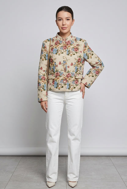 vintage floral jacket and skirt set product photo 27