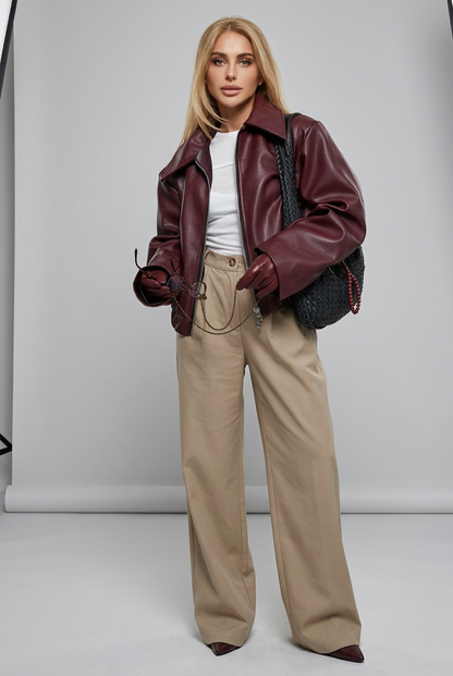 Wine red jacket product detail