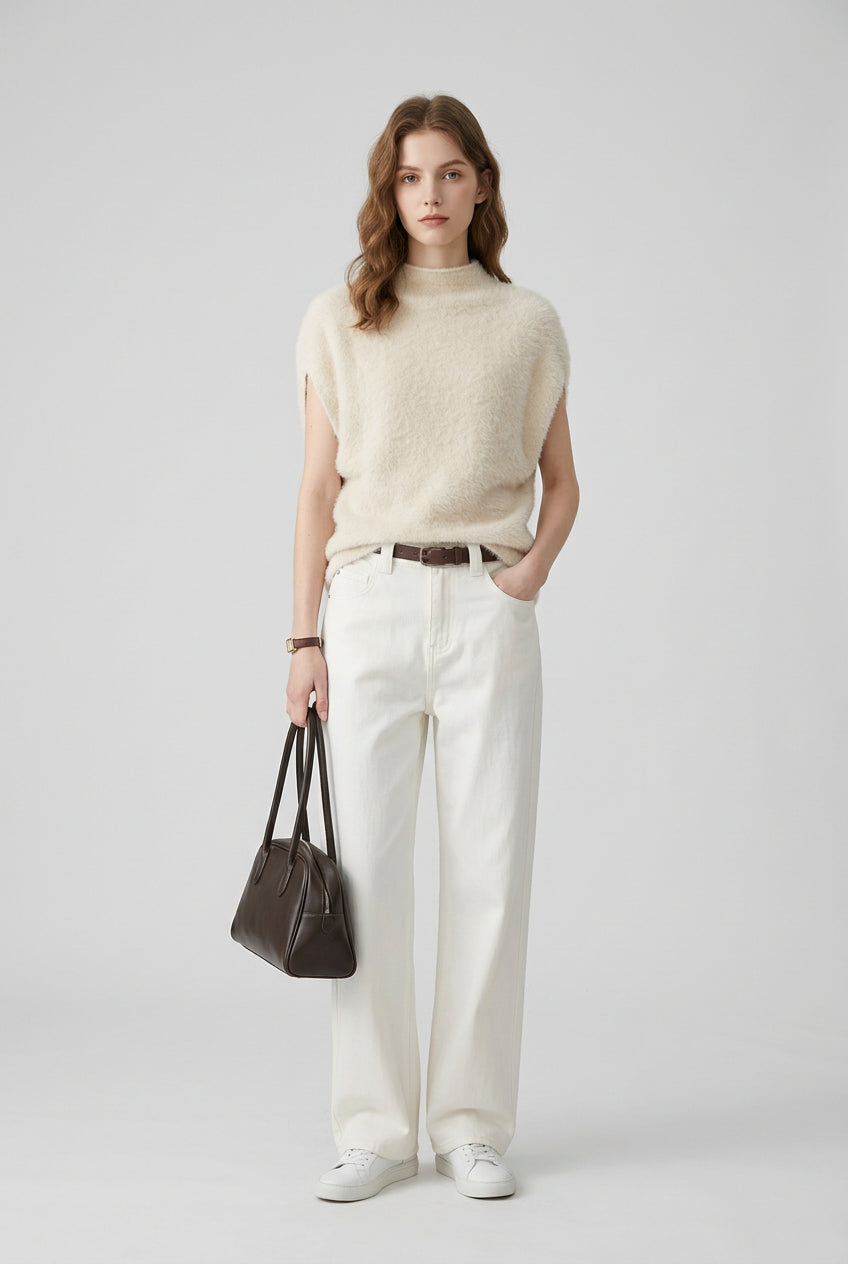 Grey color option of the Luxe Turtleneck Knit Vest