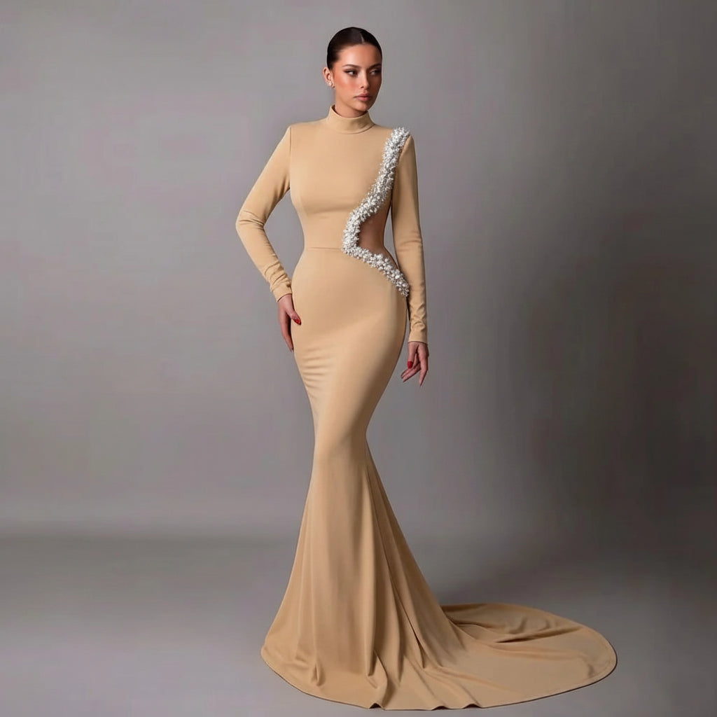 Beaded Mermaid Evening Gown