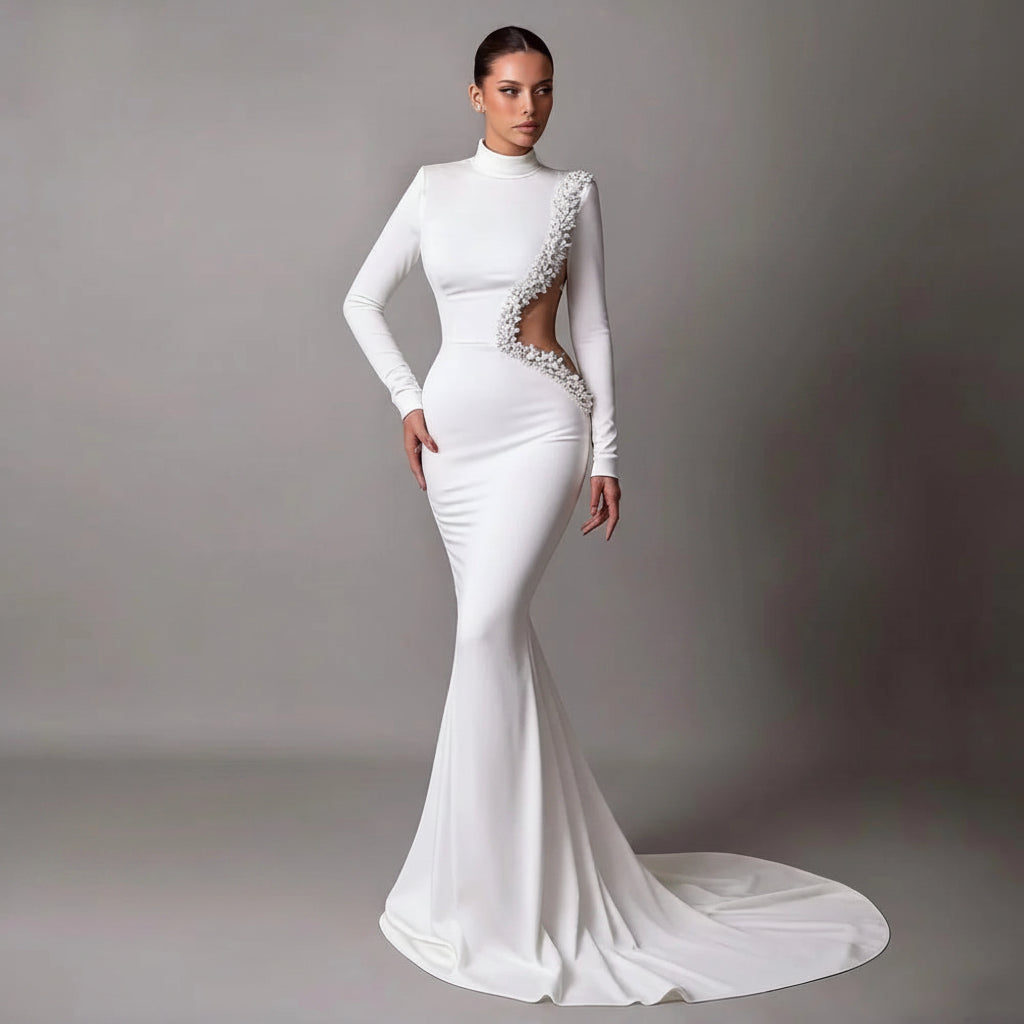 Beaded Mermaid Evening Gown