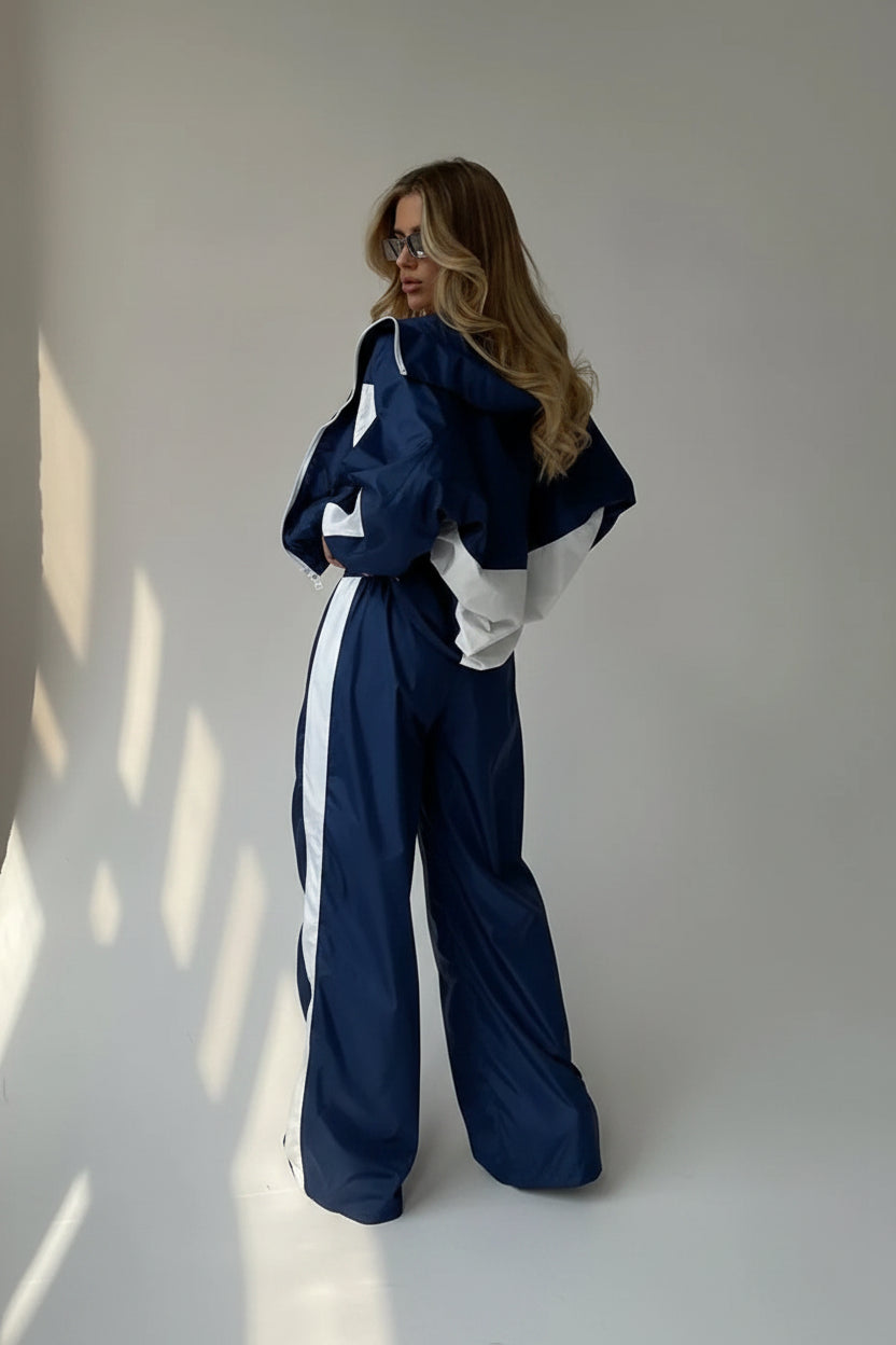 women's two piece set, women's matching set, color block two piece set, women's tracksuit, women's zip up jacket set, women's pants set, women's streetwear set, color block tracksuit women, women's casual two piece outfit, women's sporty set, women's matching pants outfit, women's jacket and pants set, zip up tracksuit women, straight leg pants set women, high waisted pants set, women's athleisure set, women's travel outfit set, airport outfit women, casual matching set women, streetwear outfit women, color