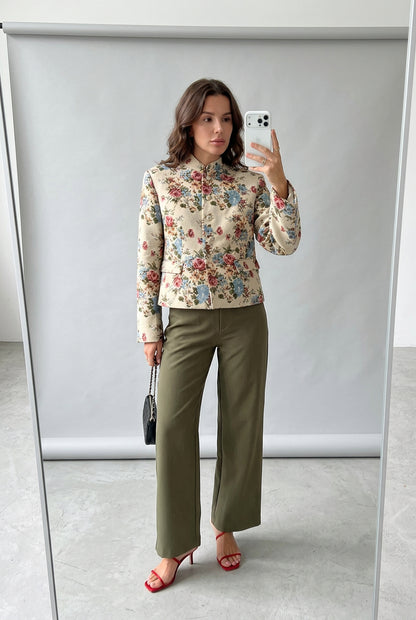 vintage floral jacket and skirt set product photo 3