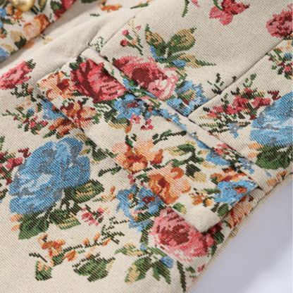 vintage floral jacket and skirt set product photo 9