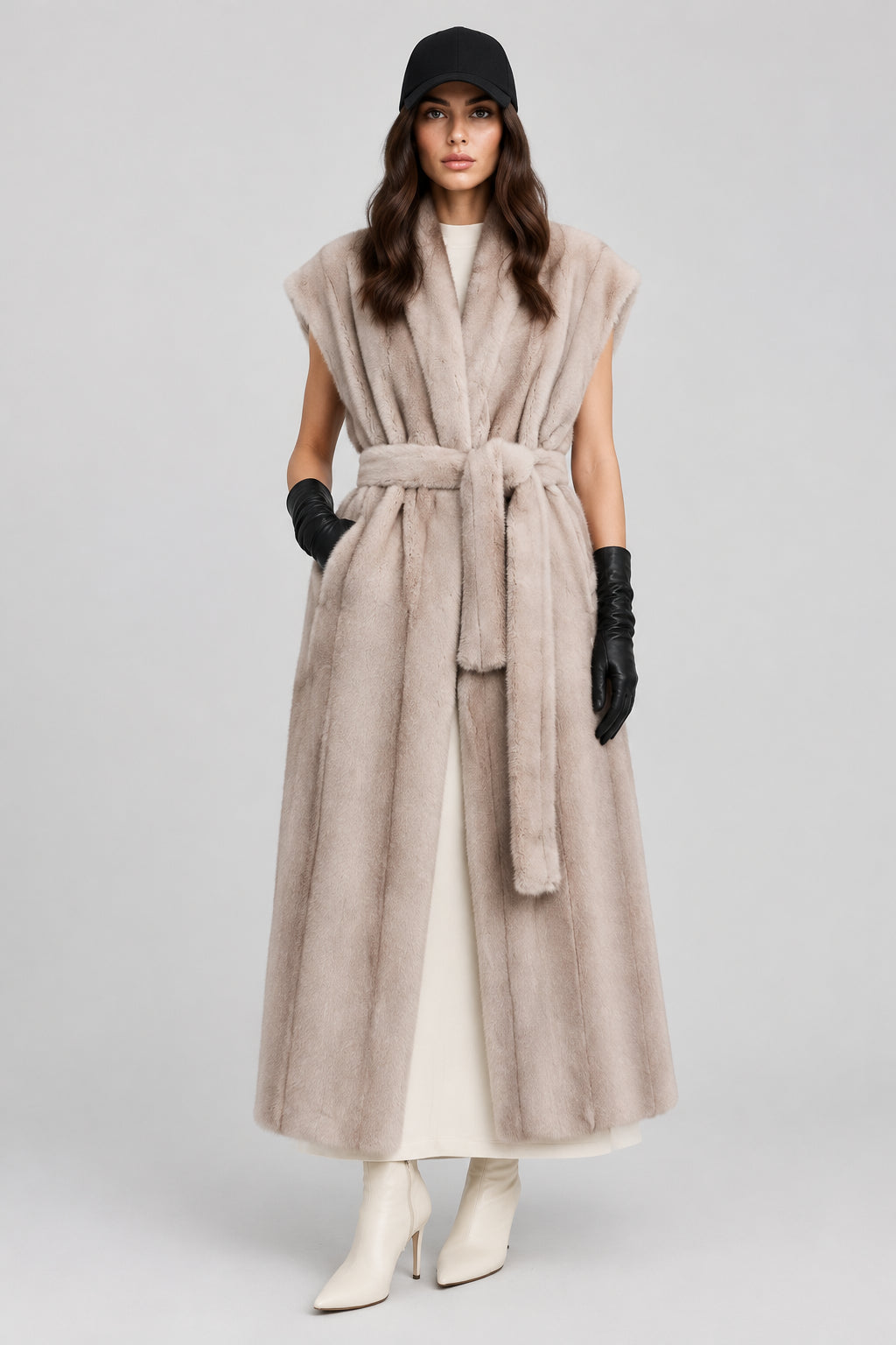 Women's Noelle longline sleeveless faux fur outerwear