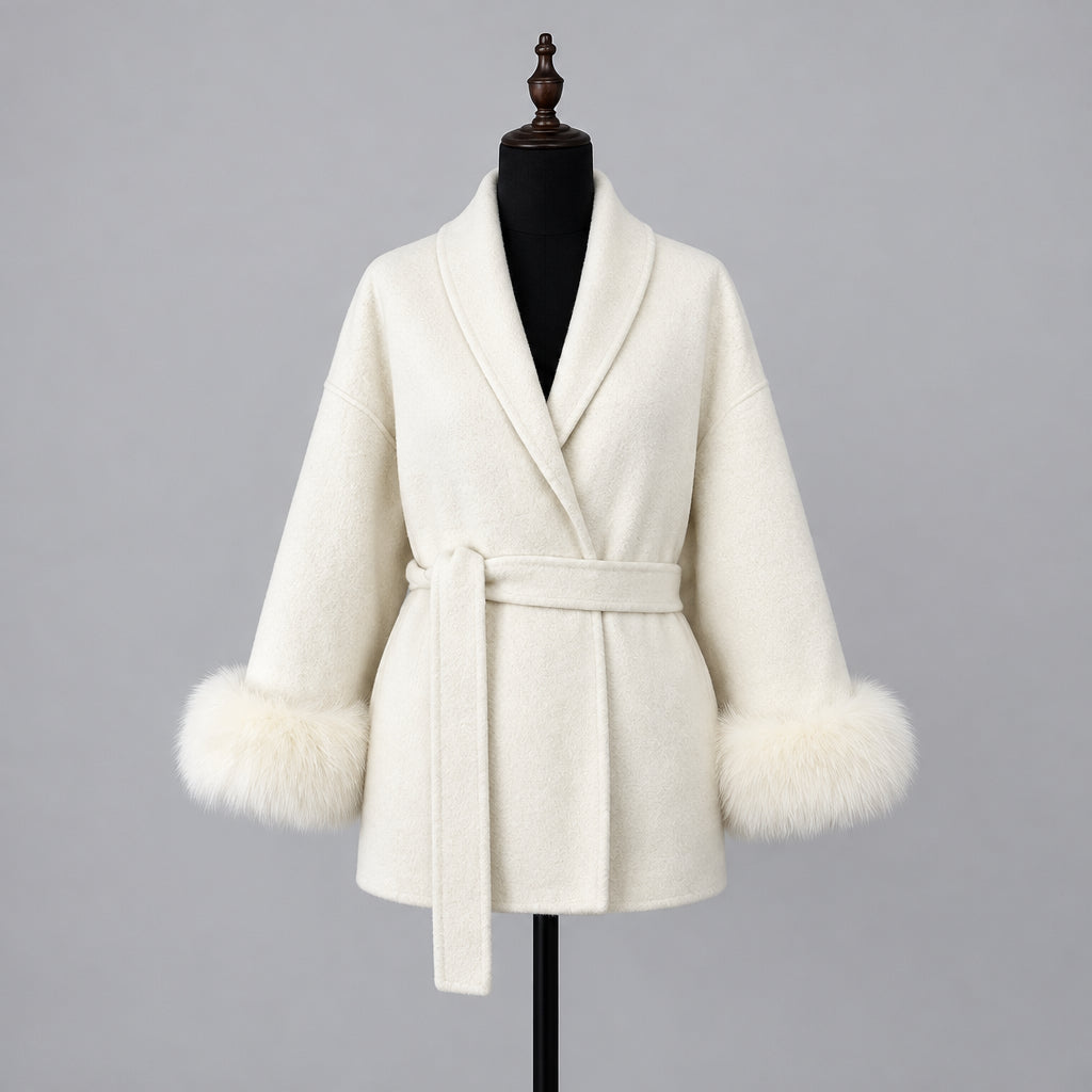The Alessia fur-collar wool coat