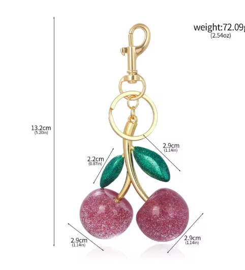 Red Cherry Pendant Keychain Cute Bag Decoration