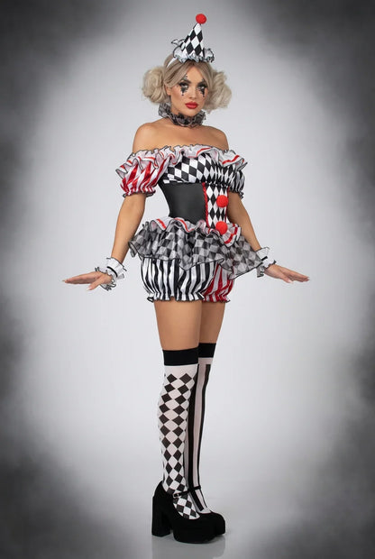 Midnight Showstopper Halloween costume showing the coordinated circus-inspired outfit