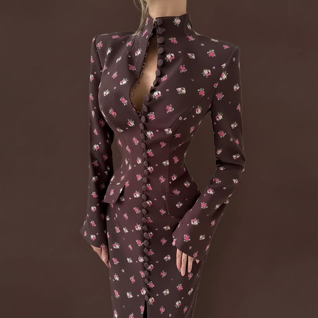 Floral Blazer Midi Dress for Women