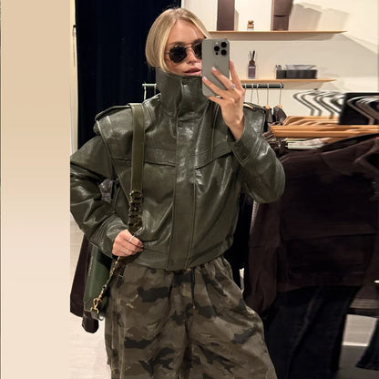 Structured cropped jacket shown from another angle