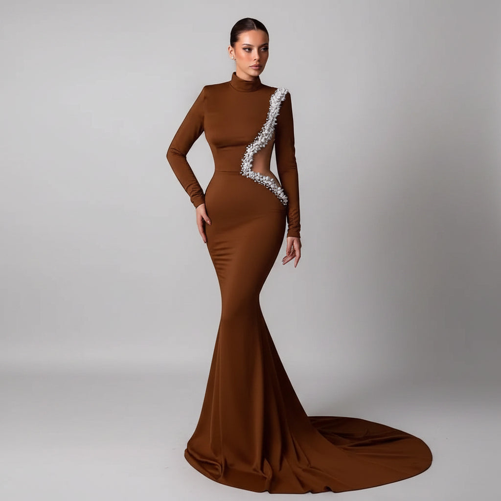 Beaded Mermaid Evening Gown