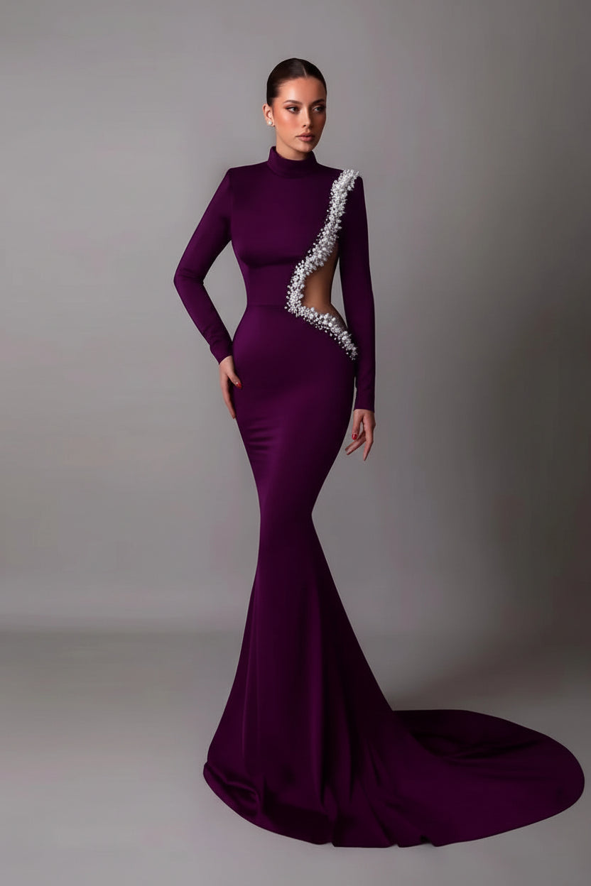 Beaded Mermaid Evening Gown